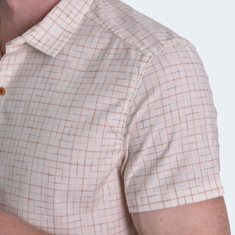 CAMISA-MANGA-CORTA-TELA-PRINT-PERFECT-FIT---BEIGE