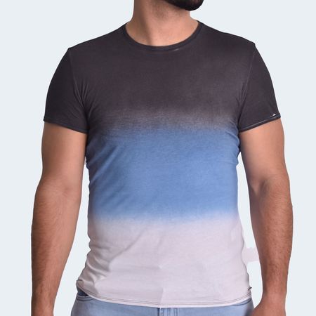 POLO CUELLO REDONDO TEÑIDO SPRAY TIE DYE - NEZUL