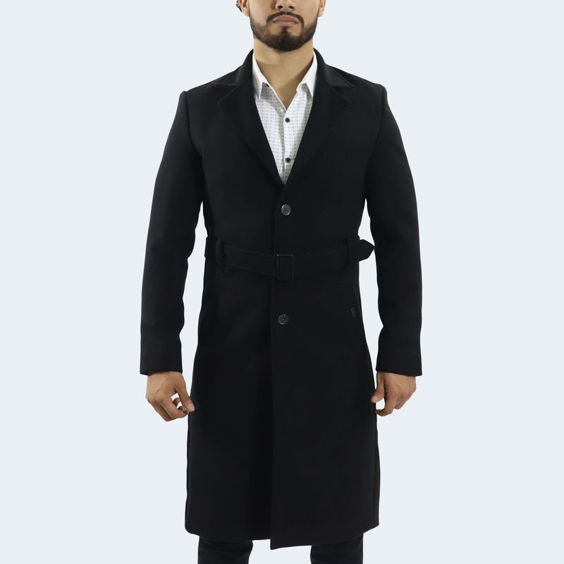 Abrigo Paño Abrigo Negro Cuello Alto Abrigo De Cuello Alto Negro