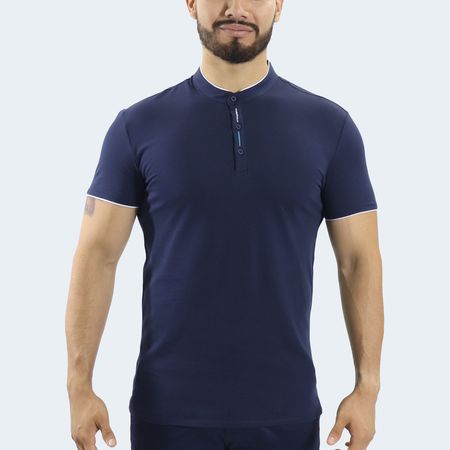 POLO CUELLO NERU MANGA CORTA - AZUL NOCHE
