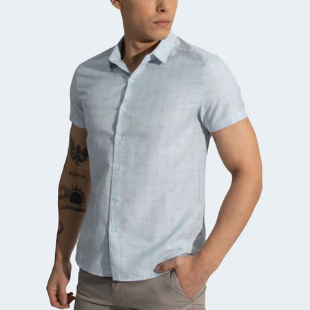 CAMISA MANGA CORTA - CELESTE