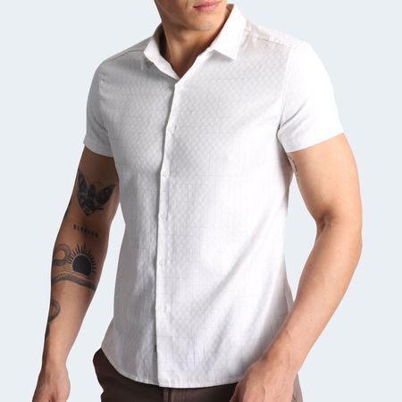 CAMISA A CUADROS MANGA CORTA - BLANE