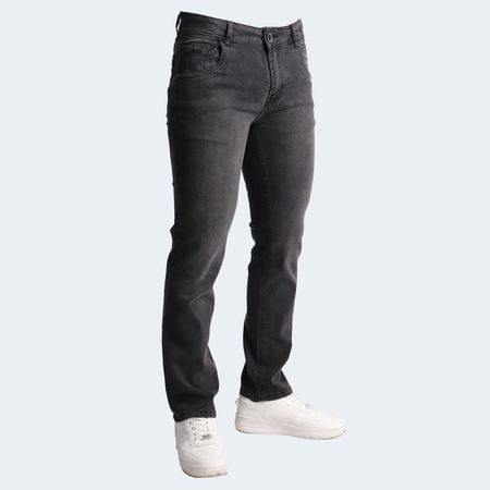 PANTALON DENIM CONFORT ENTUBADO - PLOMO