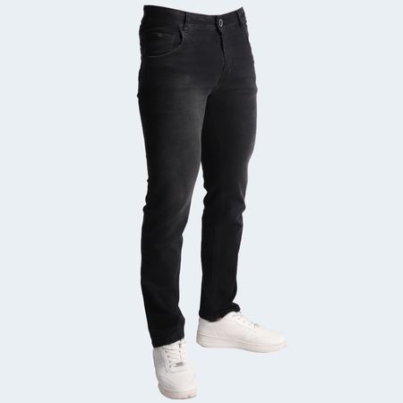 PANTALON DENIM CONFORT ENTUBADO - NEGRO
