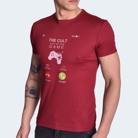 Polo Cuello Redondo Manga Corta  - VINO