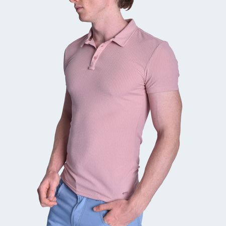 POLO CUELLO BOX MANGA CORTA - ROSY BROWN