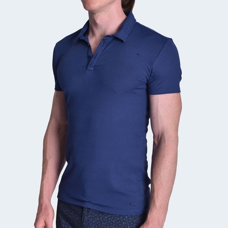 POLO CUELLO BOX MANGA CORTA - ACERO