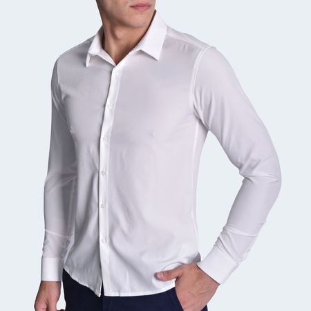 Camisa Suit Premium de Manga Larga Perfect Fit - MARFIL