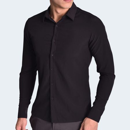 CAMISA SUIT MANGA LARGA PERFECT FIT - NEGRO