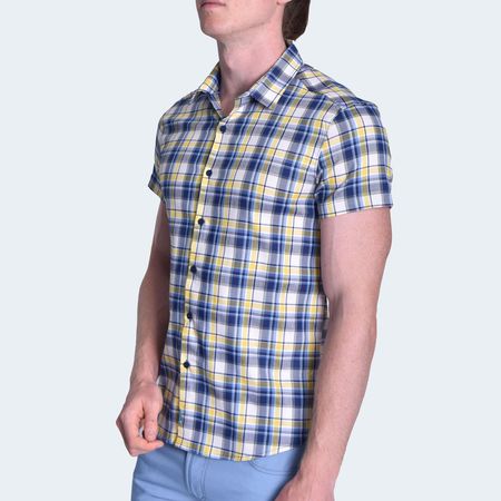 CAMISA  MANGA CORTA  A CUADROS - AZUCEL