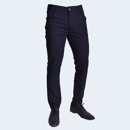 Pantalon Semipitillo Estilo Clásico, Perfect Fit, Tela Premium, Elegante y Versátil - AZUL MARINO