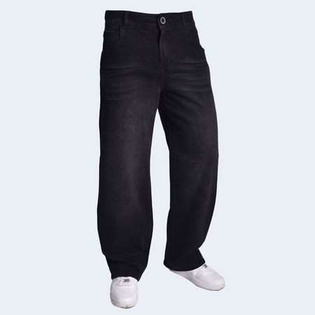 PANTALON DENIM CONFORT ENTALLE WIDE LEG - NEGRO