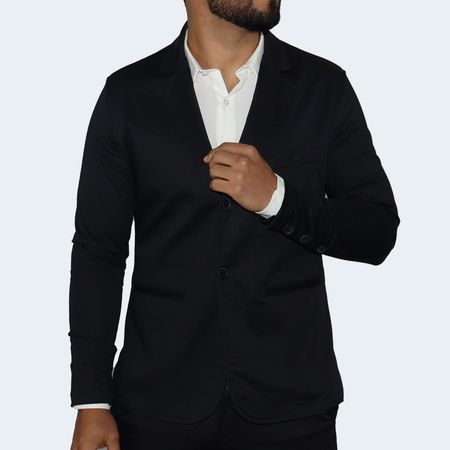 BLAZER SATINADO PERFECT FIT - NEGRO
