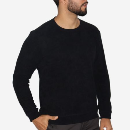 Suéter Signature cuello redondo – ideal para días fríos con estilo relajado y calidez extra - NEGRO
