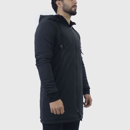 PARKA OVERSIZE IMPERMEABLE CON FORRO PELUCHE - NEGRO