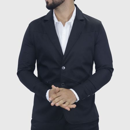 Blazer satinado Signature | Entalle Perfect Fit – Diseño minimalista con bolsillos invisibles Perfecto para eventos sociales - NEGRO