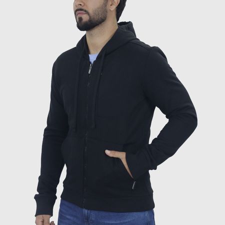 Hoodie franela Signature | Estilo urbano con abrigo térmico premium - NEGRO