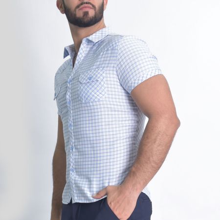 Camisa a cuadros - Manga corta - Estilo western (vaquero) moderno - Entalle Perfect Fit