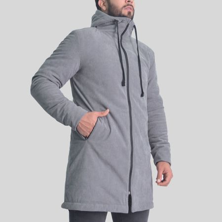 Parka corduroy premium - Forro peluche y diseño utilitario con Perfect Fit - PLOMO