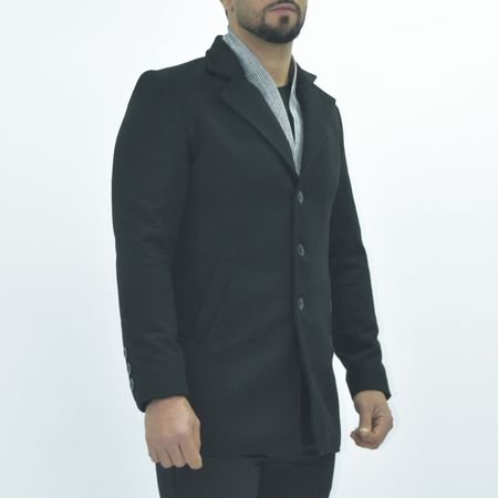 Saco de paño con pashmina extraíble  Perfect Fit - NEGRO