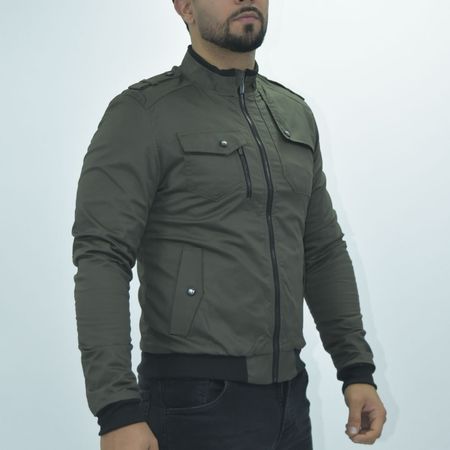 Casaca Drill con Forro Tacto Piel - VERDE MILITAR