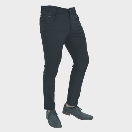 Pantalon semi pitillo Perfect Fit tejido super flex - NEGRO