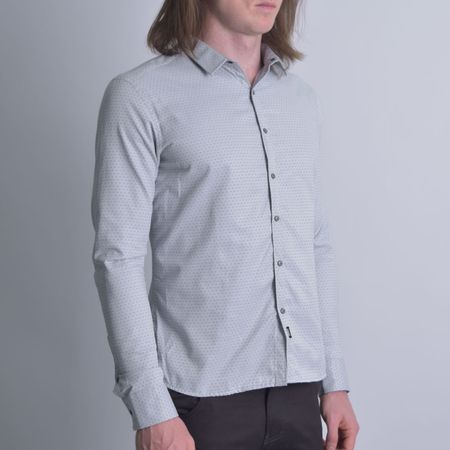 CAMISA REVERSIBLE MANGA LARGA - GRIS