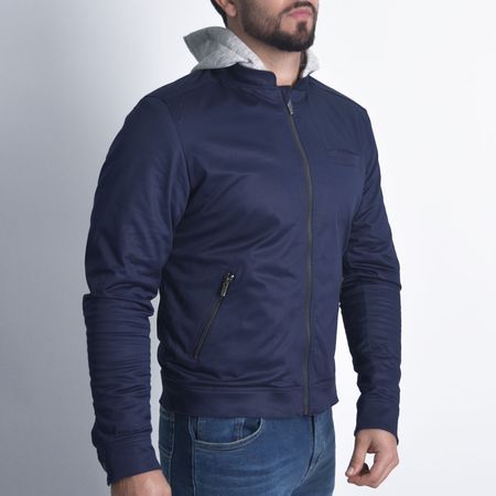 Casaca satinada de drill Perfect Fit - AZUL NOCHE