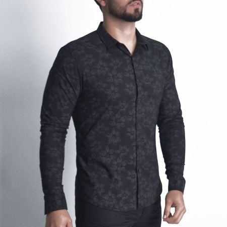 Camisa manga larga Entalle Perfect Fit - NEGRO