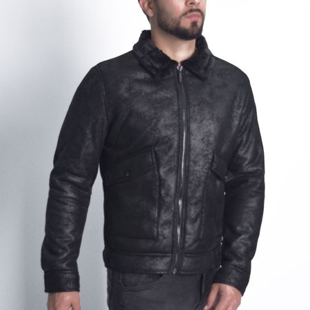 Casaca EcoCuero Texturizado Craquelado Perfect Fit Estilo Biker SG